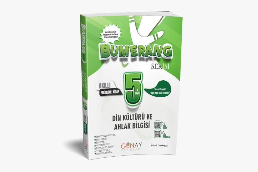 GÜNAY 5.SINIF BUMERANG DİN KÜLTÜRÜ VE AHLAK BİLGİSİ ETKİNLİKLİ AKILLI DEFTER KİTAP