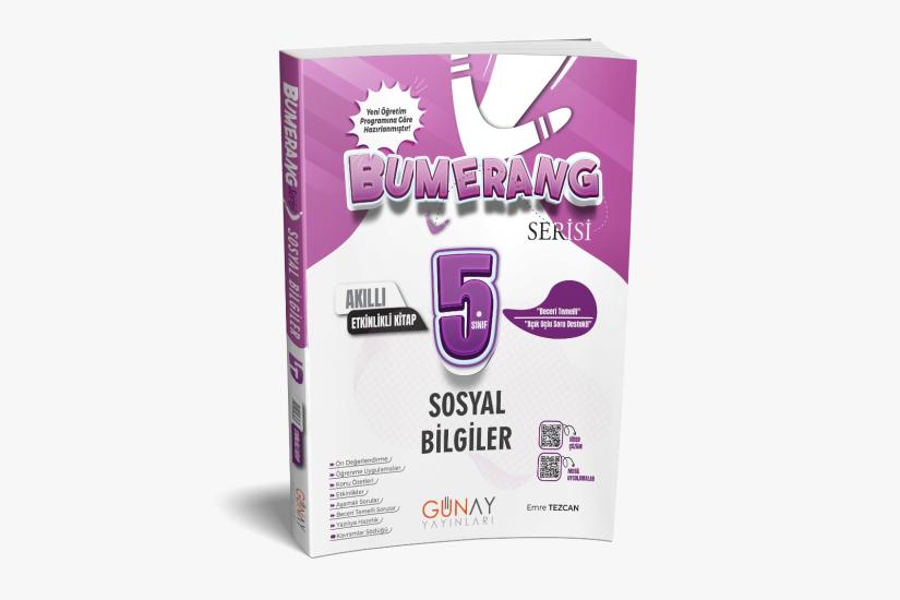 GÜNAY 5.SINIF BUMERANG SOSYAL BİLGİLER ETKİNLİKLİ AKILLI DEFTER KİTAP